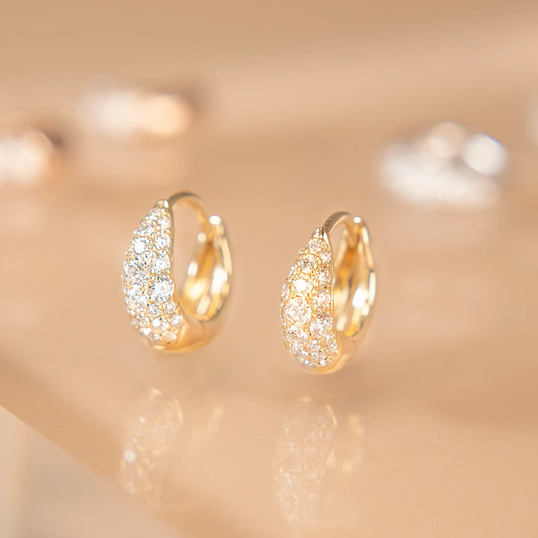 7mm belly pavé diamond huggies